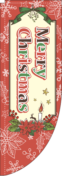 Merry Christmas ポインセチア Rのぼり (棒袋仕様) 0180262RIN