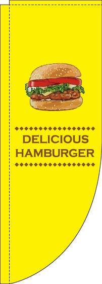 ハンバーガーのぼり旗黄色Rのぼり(棒袋仕様)-0230167RIN
