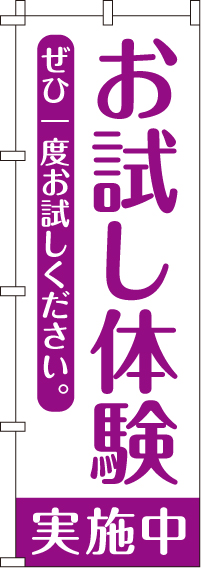 お試し体験実施中のぼり旗 0270201IN