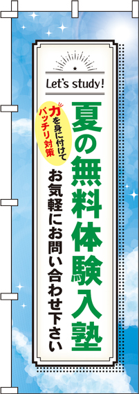 夏の無料体験入塾青空のぼり旗0270208IN