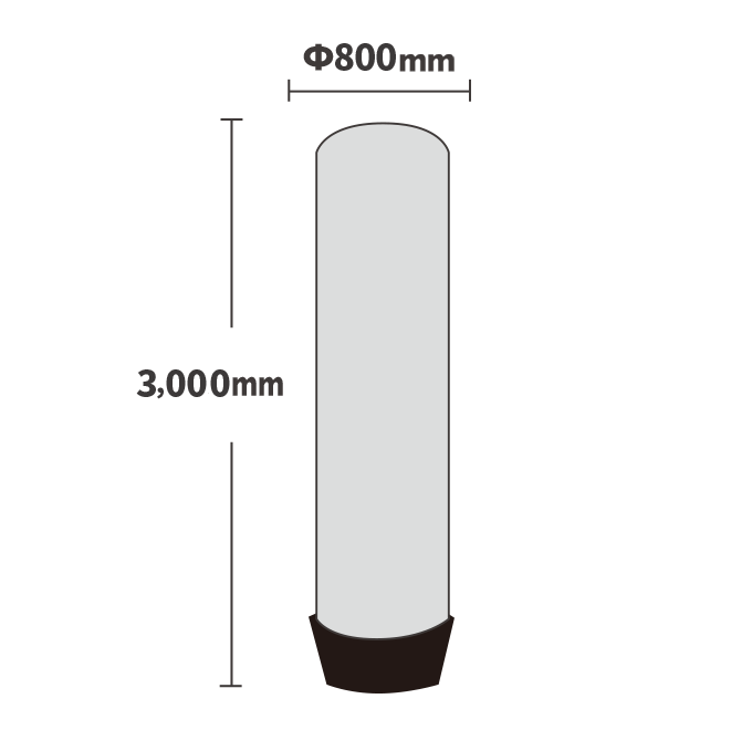 【データ入稿】オリジナル3mエアー看板 3,000mm×φ800mm