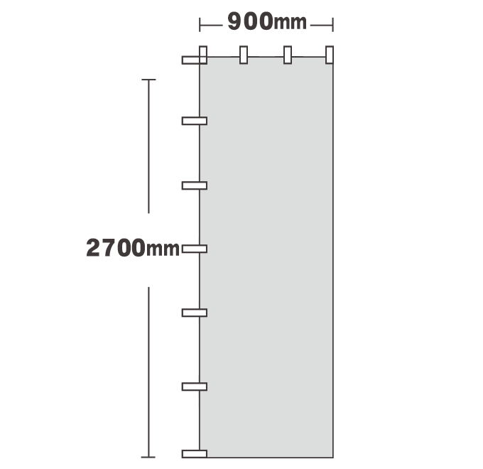 【データ入稿】オリジナルのぼり旗 ジャンボのぼり　900mm×2700mm