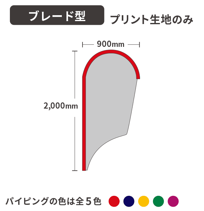 【データ制作】ストリームフラッグ  ブレード型  プリント生地のみ