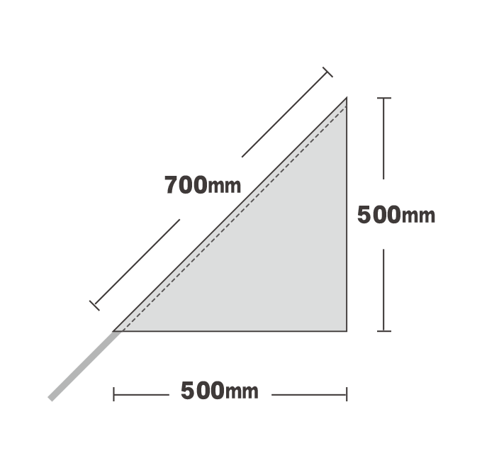 【データ入稿】オリジナル三角フラッグ  500mm×500mm×700mm