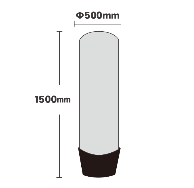 【データ制作】オリジナル1.5mエアー看板 1,500mm×φ500mm